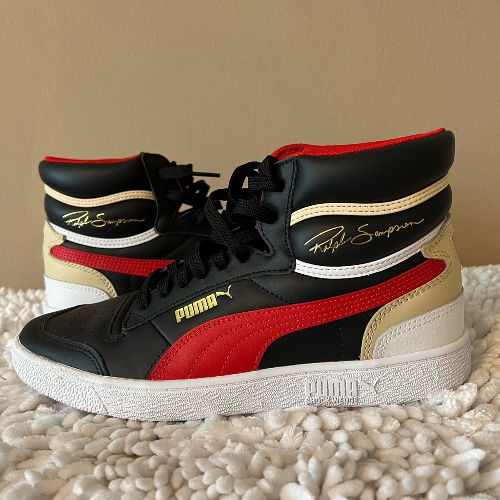 PUMA Ralph Sampson Mid Black High Risk Red - Picture 1 of 13